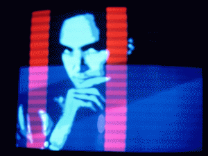 Tim Gruchy: Video portrait 1982 Video Synthesis: Stephen Jones Photo: Pam Greet